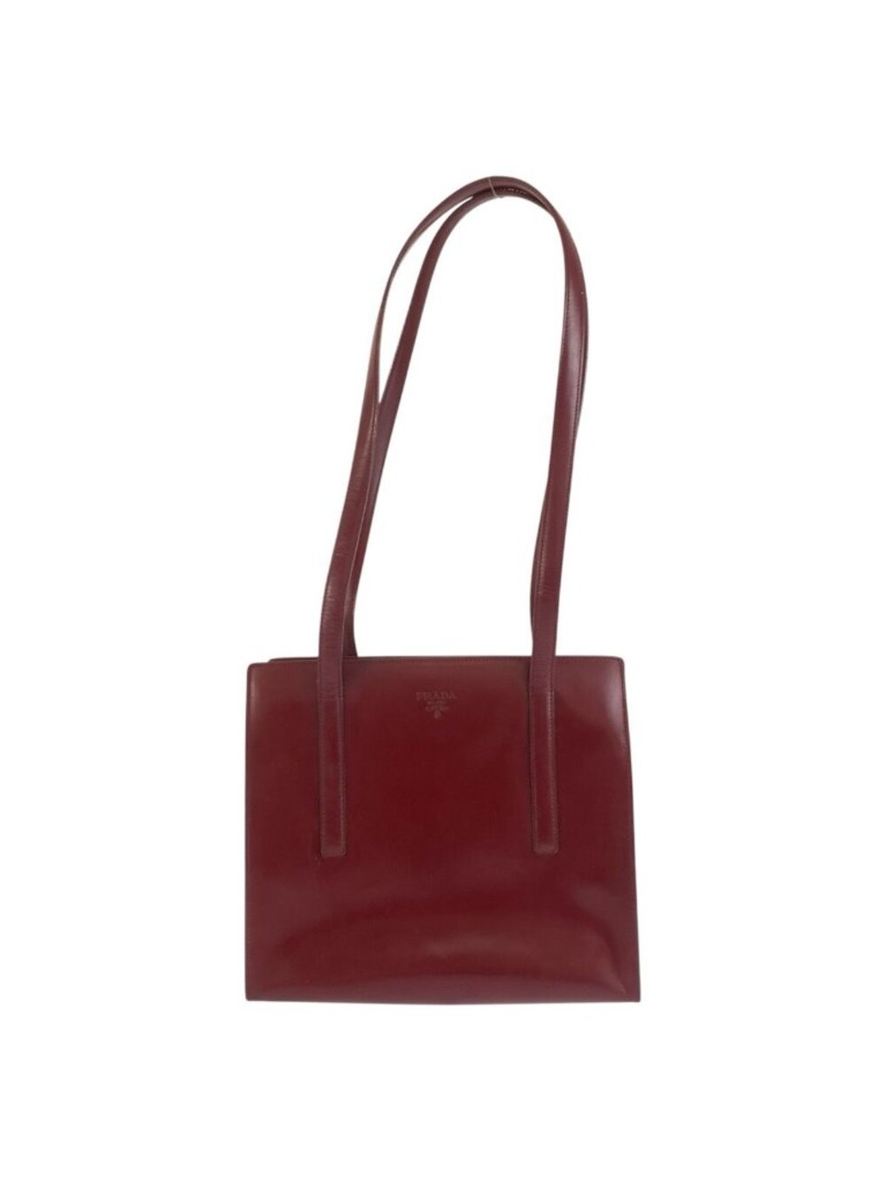 Prada Red Patent Leather Tote Shoulder Bag